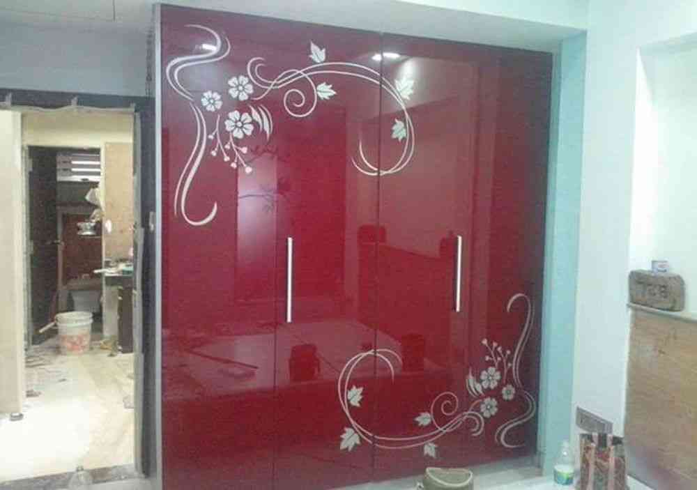 wardrobe with glossy finish laminate