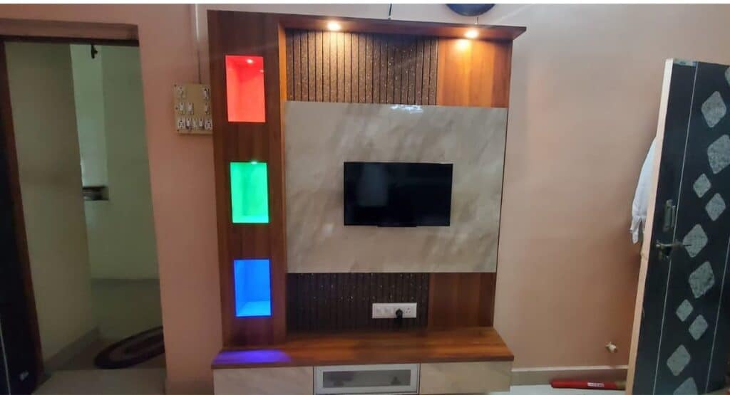 tv unit with louvers