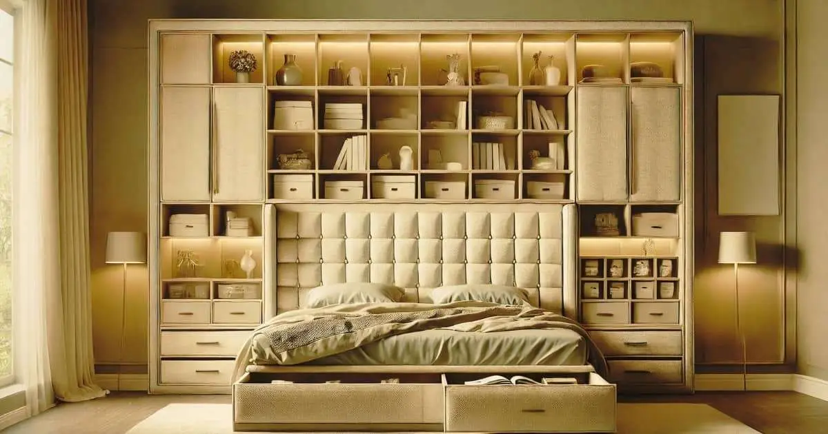 King size headboard with storage